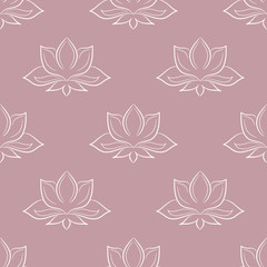 Lotus seamless pattern. Floral background. Oriental ornament.