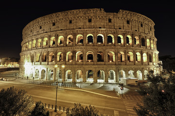 Fototapeta na wymiar Colosseum at Night, Rome, Italy