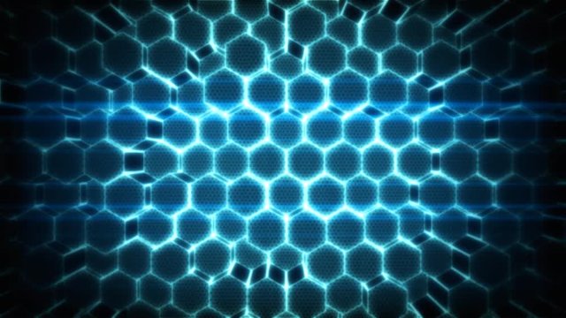 Futuristic abstract hexagon pattern animated background