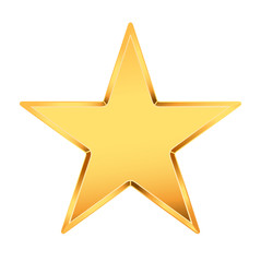 golden star on white. vector illustration