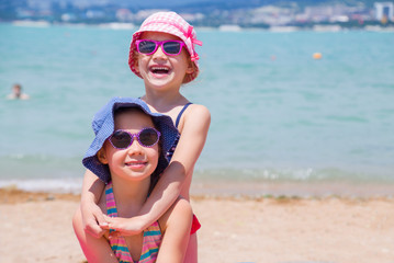 little girls at sea resort