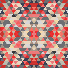 Fototapeta na wymiar Abstract geometric seamless background. Vector colorful pattern with polygons. Modern aztec templates. Triangular backdrop texture