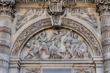 Obraz premium Church of Saint-Etienne-du-Mont (1494 - 1624) in Paris near Pantheon. It contains shrine of St. Genevieve - patron saint of Paris. Church also contains tombs of Blaise Pascal & Jean Racine. Details.