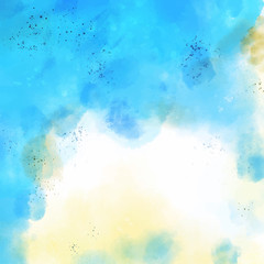 Abstract Watercolor Light Blue on Old Paper Vector
