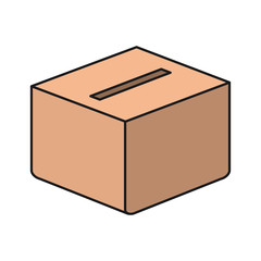 colorful silhouette carboard box with slot vector illustration