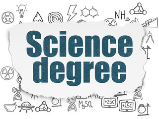 Fototapeta premium Science concept: Science Degree on Torn Paper background