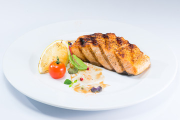 close-up cooked salmon