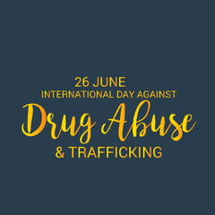 Naklejka na ściany i meble International Day Against Drug Abuse and Trafficking.
