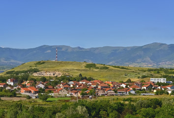 Fototapeta premium Macedonian village and small hill