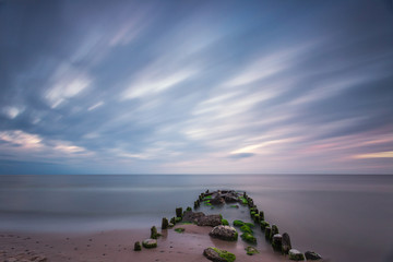 Stone pier over Baltic Sea