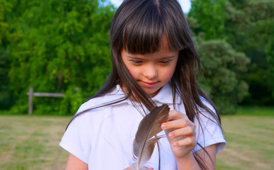 Beautiful girl have fun in the park