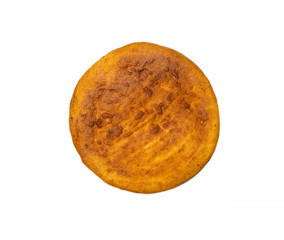 Round honey blanks for baking a cake on white background