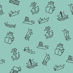 Sea transport concept icons pattern