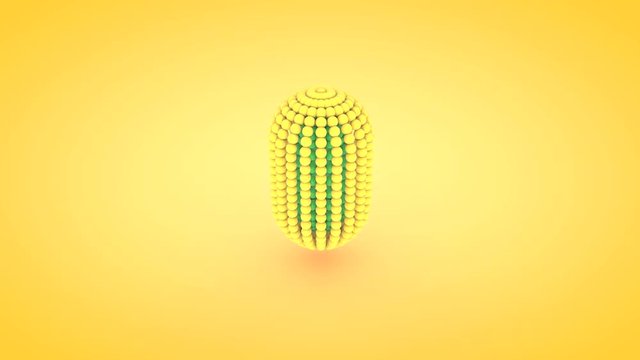 Isometric capsule atom array animation, 3D rendering	