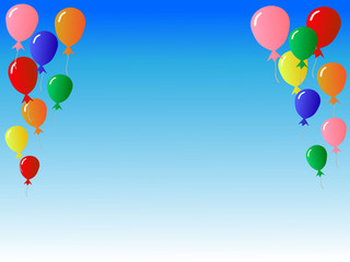 バルーンと青空背景