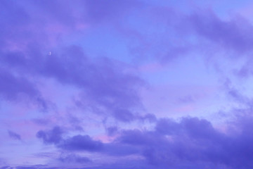 Colorful evening sky with fluffy clouds. Suitable for backgrounds.