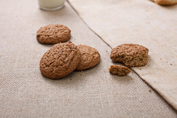 Oatmeal cookies close-up