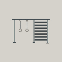 Vector illustration in flat style park playground equipment rings