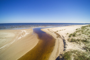 Estuary of small river, gulf of Riga, Baltic sea.