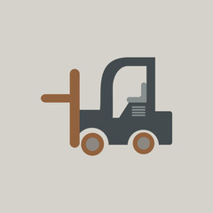 Vector illustration in flat style Forklift truck