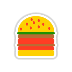 double cheeseburger, hamburger icon, burger vector sticker