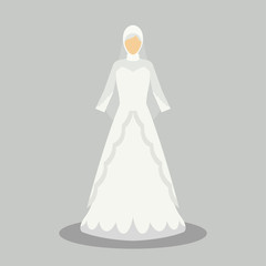 islamic wedding dress for the muslim bride in modern styles. vector illustration
