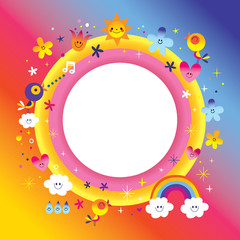 blank banner round frame border