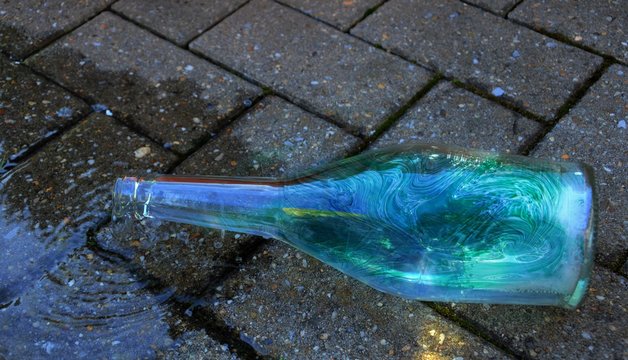 Blue Wine Bottle