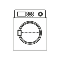 monochrome silhouette of wash machine vector illustration