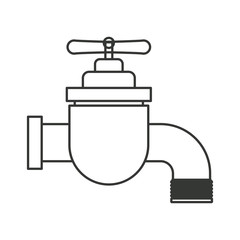 monochrome silhouette of faucet icon vector illustration