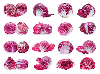 Radicchio, red salad isolated on white background