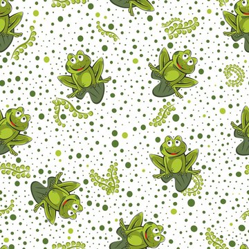 Fototapeta Frog seamless background. Vector illustration.