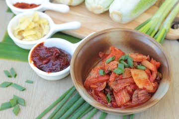 Kimchi of korean food traditional is delicious.