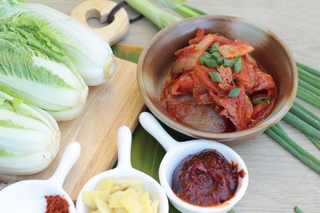 Kimchi of korean food traditional is delicious.