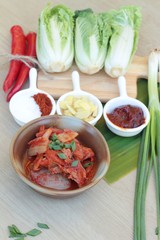 Kimchi of korean food traditional is delicious.