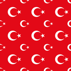 Flag of Turkey seamless pattern vector background 