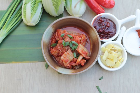 Kimchi of korean food traditional is delicious.