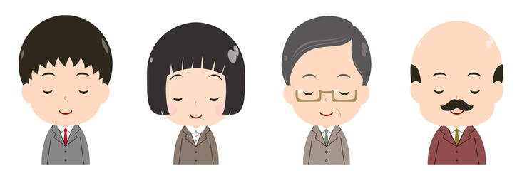 ビジネスマンセット　閉じ目