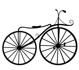 Silhouette illustration retro bicycle isolated on white background vector illustration