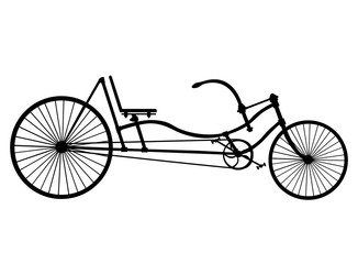 Fototapeta na wymiar Silhouette Longrider retro bicycle isolated on white background. Vector illustration