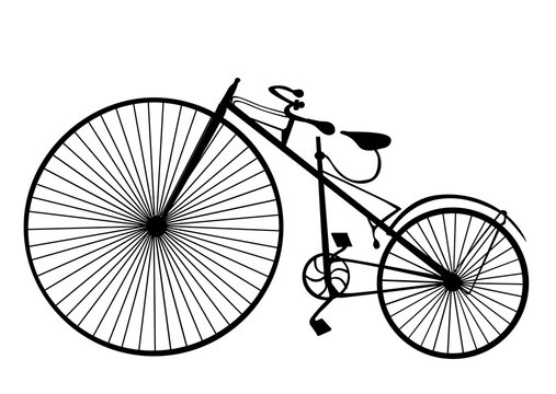 Retro bicycle silhouette icon isolated on white background vector