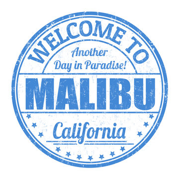 Welcome To Malibu Sign Or Stamp