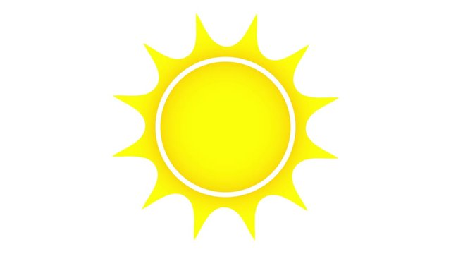Yellow Sun Icon Graphic Turning