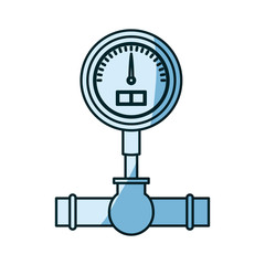blue shading silhouette of water meter vector illustration