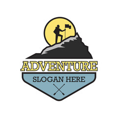 adventure logo with text space for your slogan / tag line, vector illustration
