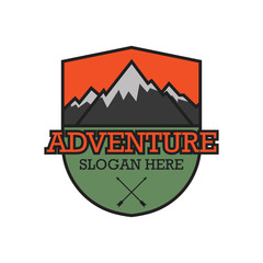 adventure logo with text space for your slogan / tag line, vector illustration
