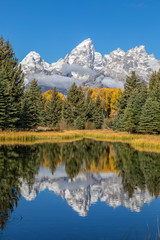 Scenic Autumn Reflection in the Tetons