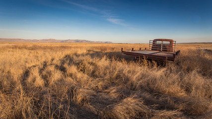 Fototapeta premium Abandoned truck on the Carson Track near Home Valley Station in the Kimberley of Western Australia