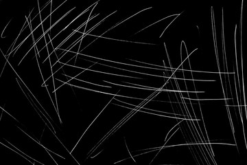 White scratches on black background, texture for layers