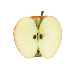 half of apple isolated on white background